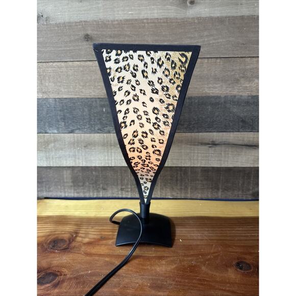 Cheetah Print Fabric Table Accent Night Light 15” Tall - Picture 3 of 10